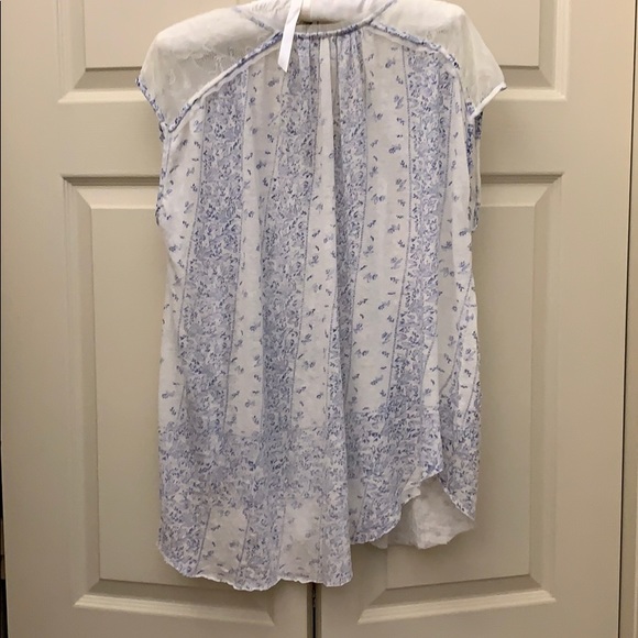 Lucky Brand lace and cotton top SZ LG - Picture 2 of 3